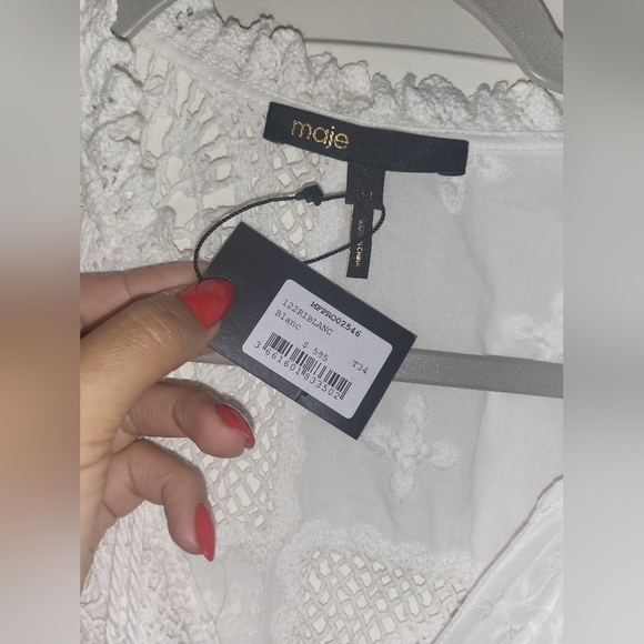 11. NWT MAJE RIBLANC TIERED DRESS SIZE 34 / XS - Picture 7 of 9